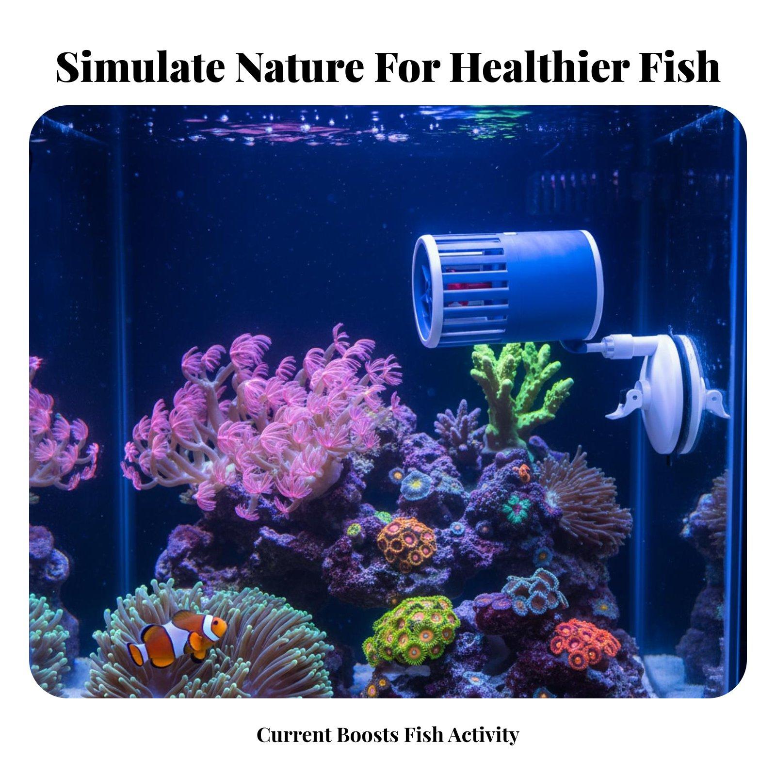 Marine Aquarium Wave Maker - 水槽用ウェーブメーカー、水中循環ポンプ、水流速度調整可能、海水水槽の水質浄化用